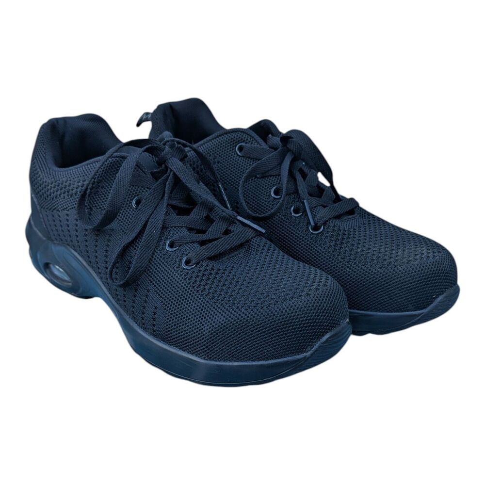 DYKHMILY Work Shoes Steel Toe Black Breathable Sneaker Unisex Mens 6.5 Womens 8